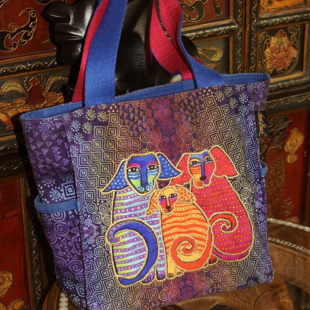 Laurel Burch Dogs & Doggies Puppy Tote Bag